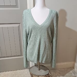 INC International Concepts Mint Green V-Neck Sweater